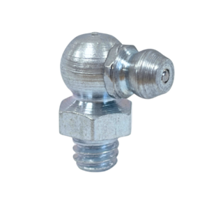 1/4" x 20 BSW - Angle - Hardened - Zinc Plated - White - 90˚ Hydraulic Grease Fitting - 10 pcs
