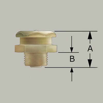 M10 x 1 British Button Head Brass - 1 pc