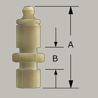 Battery Plate Adaptor for 6mm Pipe - 20mm (3/4") Thick Plate + Steel Grease Nipple - 2 pcs