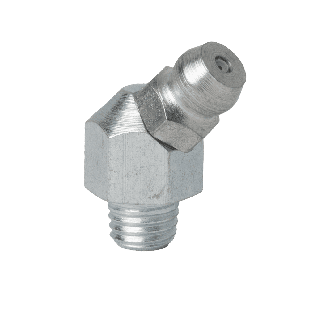 1/4" x 28 Self Forming 45˚ Hydraulic Grease Fitting - 10 pcs