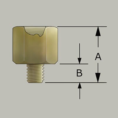 M12 x 0.75 Female To 1/8" BSP Male Brass Thread Adaptor - 1 pc