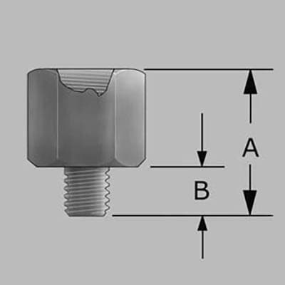1/4'' BSP Female to M6 x 1 Male Thread Adaptor - 2 pcs