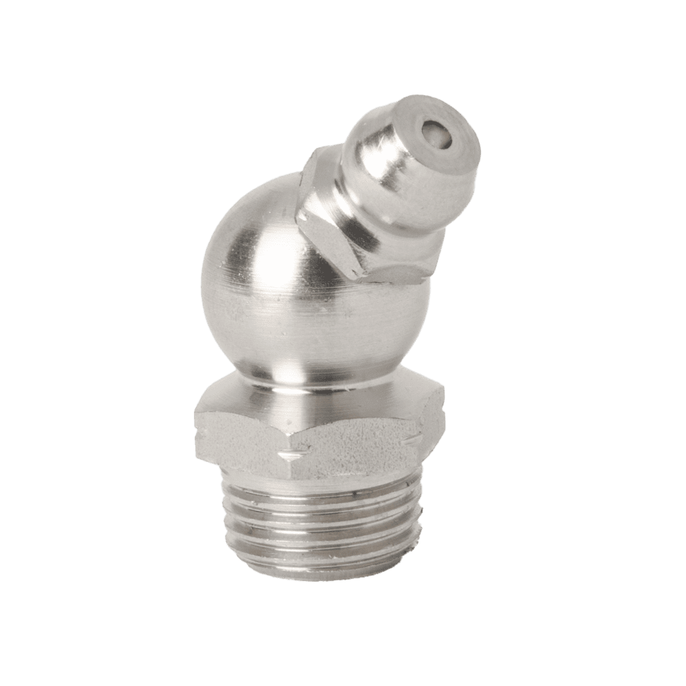 1/8" x 28 BSPT (R1/8") 45˚ Grease Fitting 316 Stainless Steel - 2 pcs