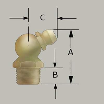 3/8" x 20 BSF 67.5˚ Grease Fitting - 10 pcs