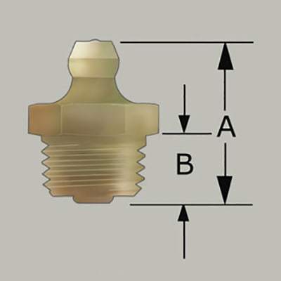 M12 x 1.75 Taper Straight Grease Fitting Phosphor Bronze - 1 pcs