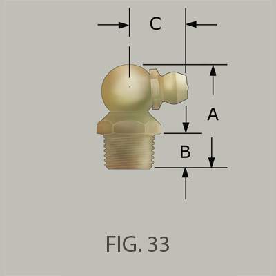 1/8 x 27 PTF Special Short 90˚ Grease Fitting - 10 pcs