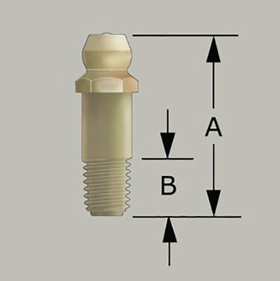 1/4" x 28 Self-forming Straight Grease Fitting 11/16" Long - 10 pcs