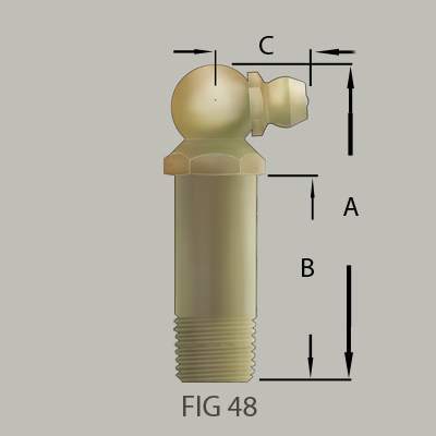 1/8'' x 27 PTF 90˚ Grease Fitting 1.75" Long - 2 pcs