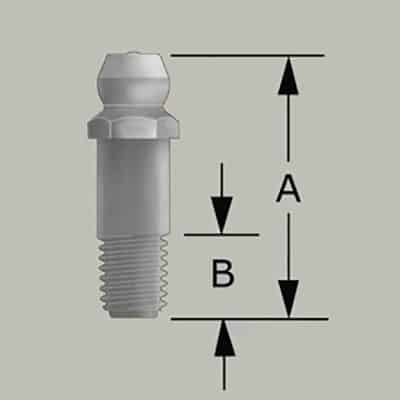M6 x 1 23mm Long Straight Grease Fitting - 10 pcs