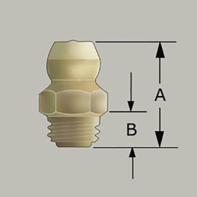 1/4" x 28 SAE-LT Brass Straight Grease Fitting - 5 pcs