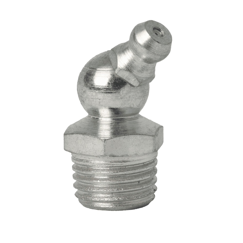 1/4" x 19 BSPT (R1/4") 45˚ Grease Fitting - 10 pcs