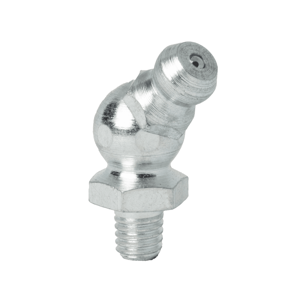 M5 x 0.8 Taper 45˚ Grease Fitting - 10 pcs