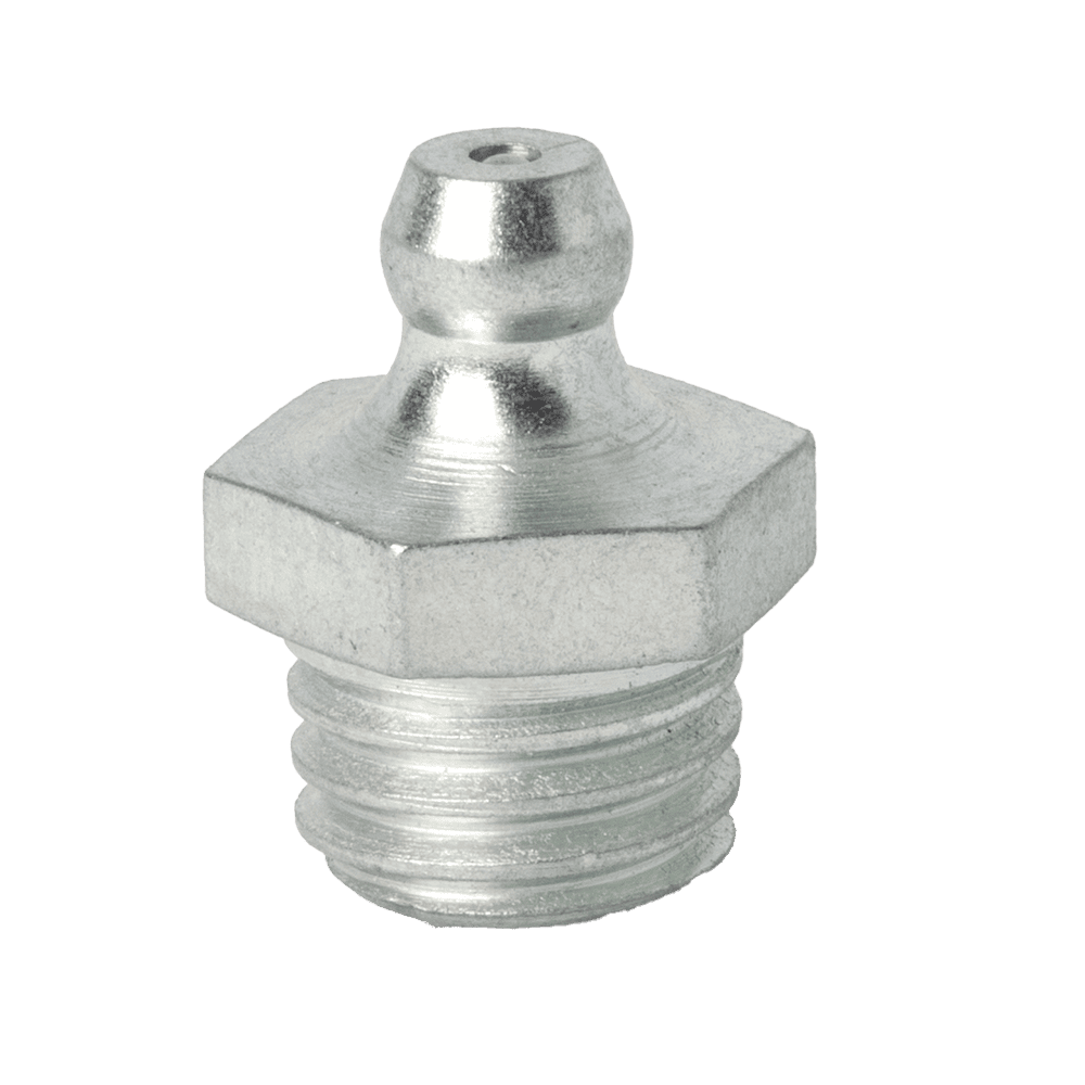 M12 x 1.75 Taper Straight Grease Fitting - 10 pcs