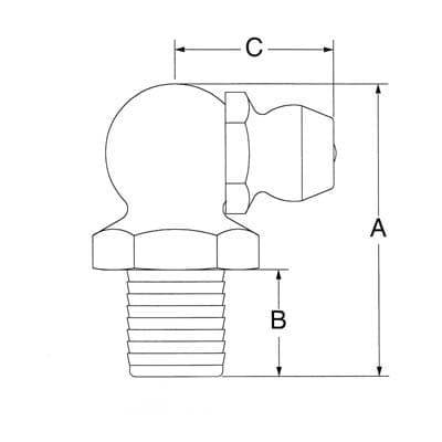 1/4'' Drive Fit 90˚ Grease Fitting - 10 pcs