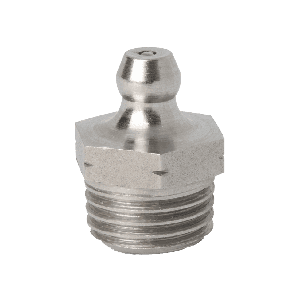 1/4" x 19 BSPT (R1/4") Straight Grease Fitting 303 Stainless Steel - 5 pcs