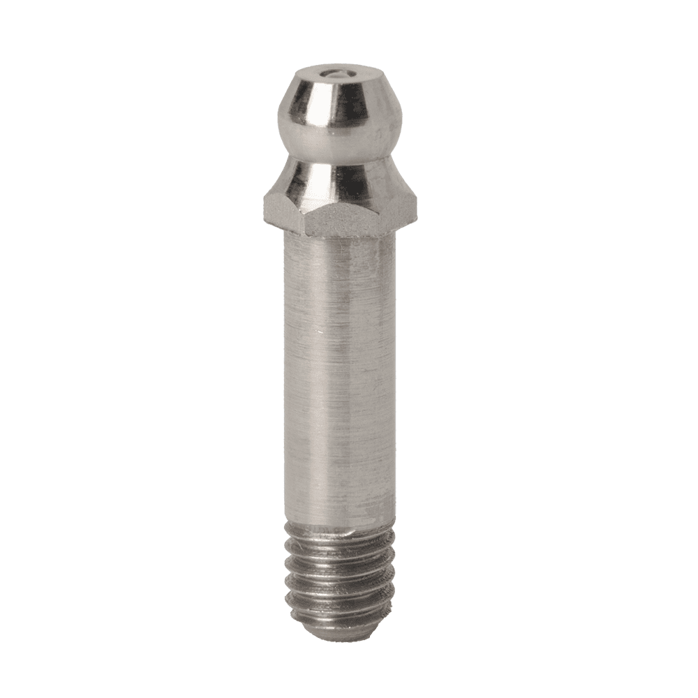 M6 x 1 30mm Straight Long Grease Fitting 303 Stainless Steel (A2) - 2 pcs