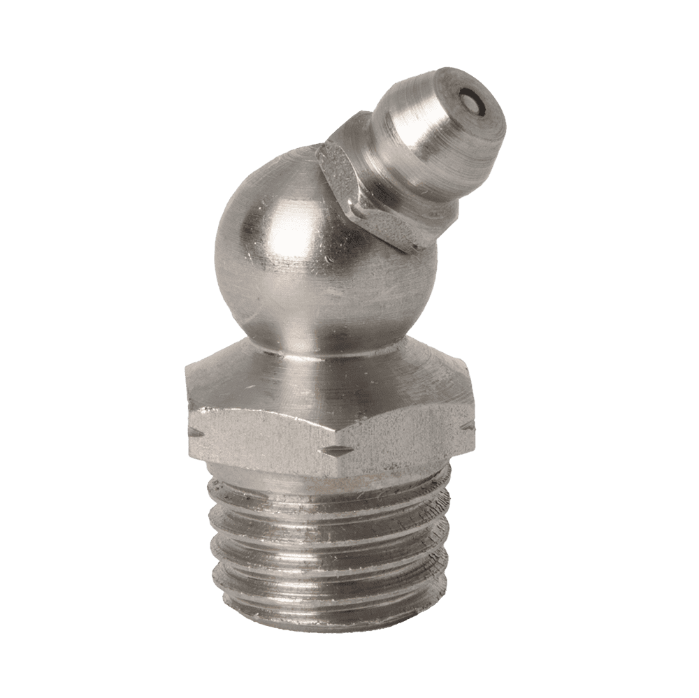 M12 x 1.5 Taper 45° Grease Fitting 303 Stainless Steel - 2 pcs