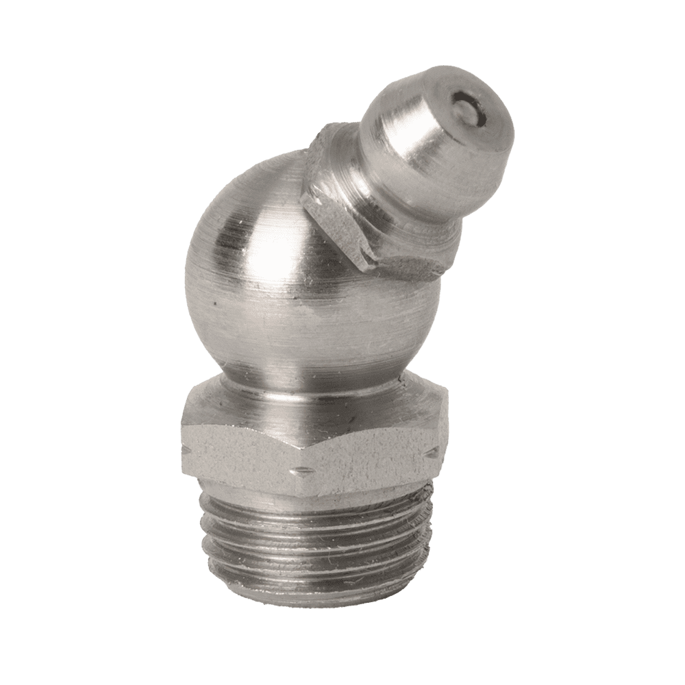 M10 x 1 Taper 45˚ Grease Fitting 303 Stainless Steel - 5 pcs