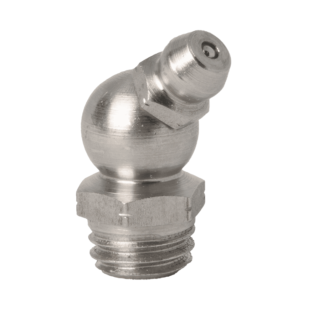 M10 x 1.5 Taper 45˚ Grease Fitting 303 Stainless Steel - 5 pcs