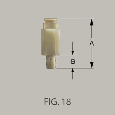 High Pressure Leak Proof 22mm Diameter Button Head - 113mm long - M16 x 1.5 thread with relief slot - 1 pc