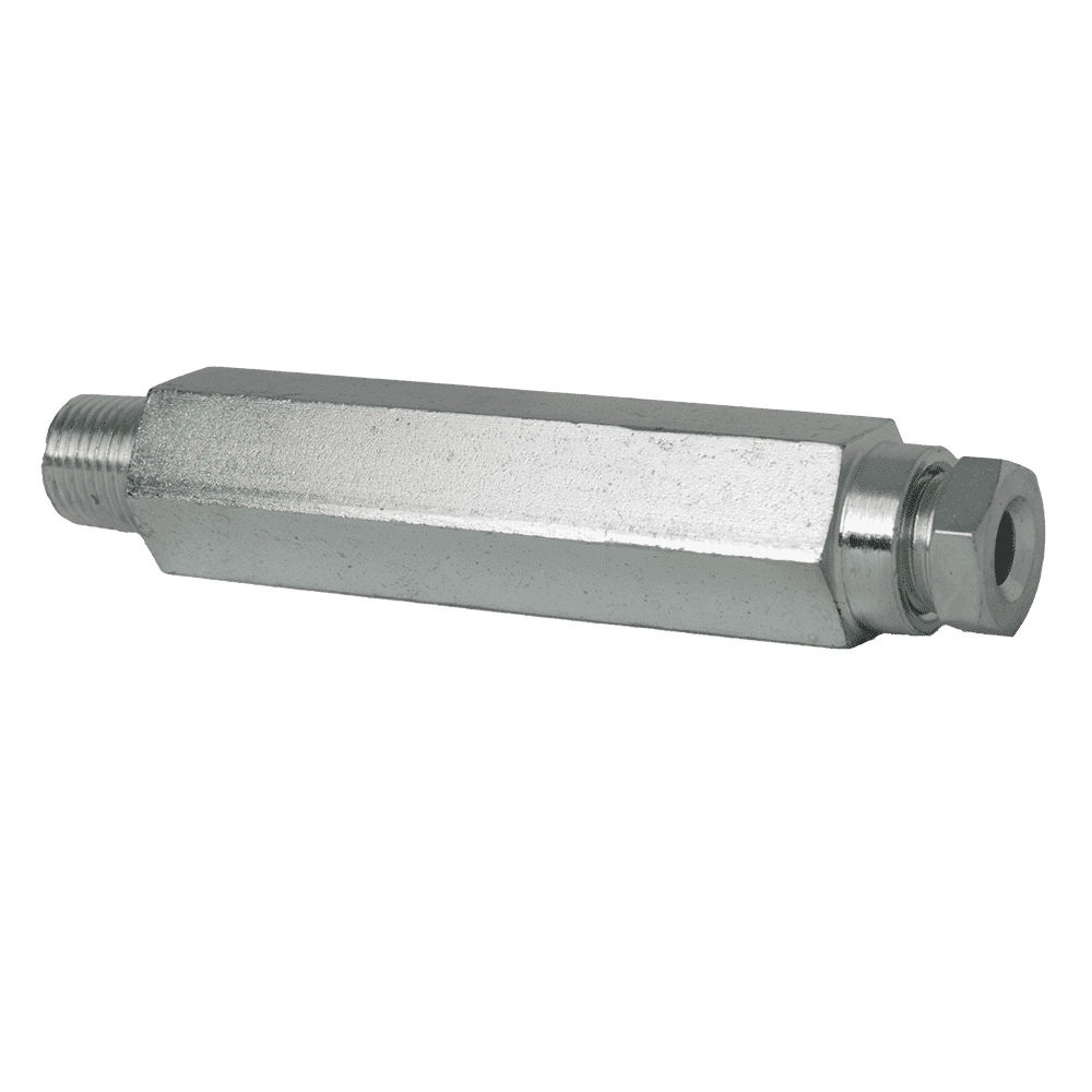 1/8'' x 27 PTF 70mm Long Tube Connector for 3/16'' Diameter Pipe - 2 pcs