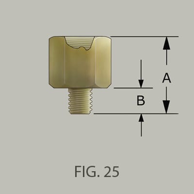 1/8" x 28 BSP Female to M6 x 1 Male 1/2" Thread Adaptor - 2 pcs