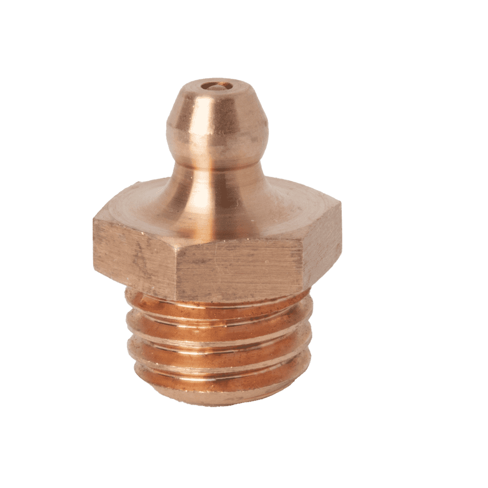 M12 x 1.75 Taper Straight Grease Fitting Phosphor Bronze - 1 pcs