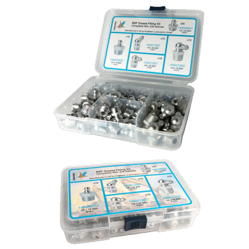 BSP Steel Grease Fitting Kit (Compatible with JCB Vehicles)