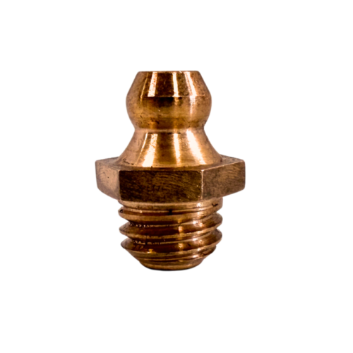 M8 x 1.25 Phosphor Bronze Straight Grease Fitting 10mm Hex - 1 pcs